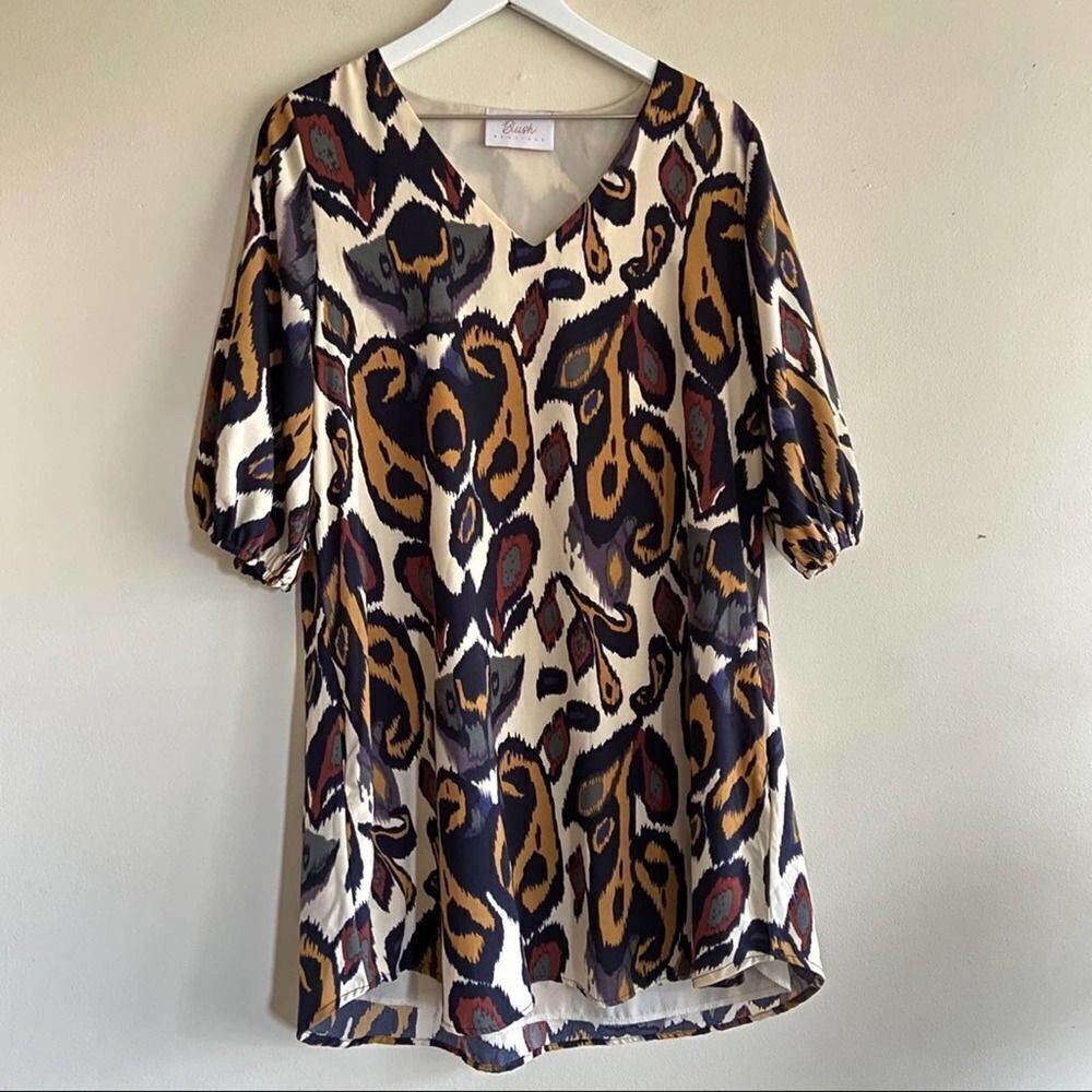 BLUSH BOUTIQUE Shift Dress V-Neck Large